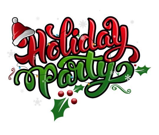Festive Holiday Party Logo With Holly Leaves And Berries